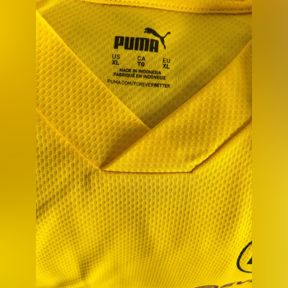 Puma Authentic Borussia Dortmund Training Yellow Soccer Jersey Men’s Sz: XL - Picture 6 of 7